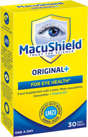 MacuShield Original+ eye health supplement 30 capsules front pack on white background
