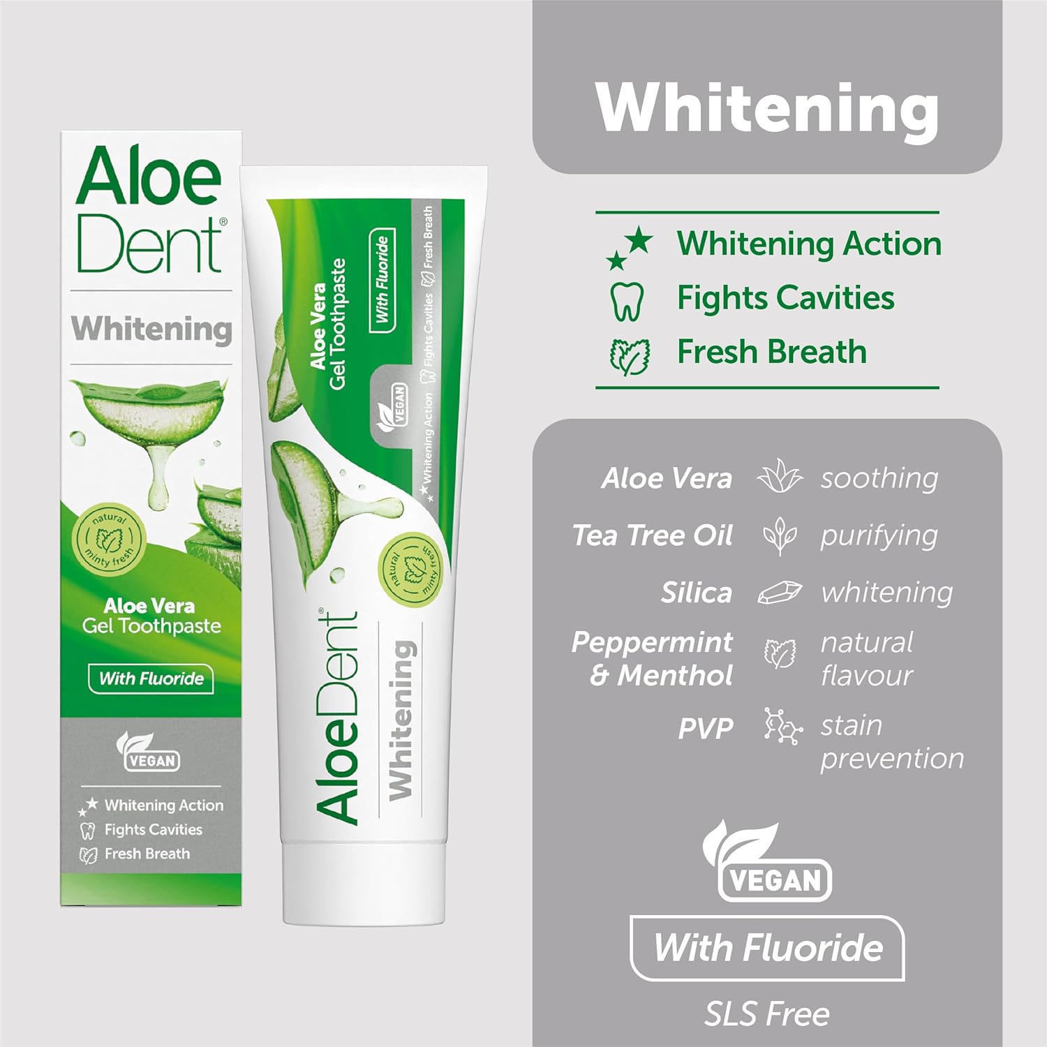 Aloe Dent Whitening Aloe Vera Toothpaste with Fluoride - 100ml