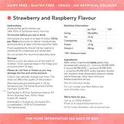 Symprove Liquid Probiotic Strawberry Raspberry Flavour 500ml nutritional info ingredients instructions panel