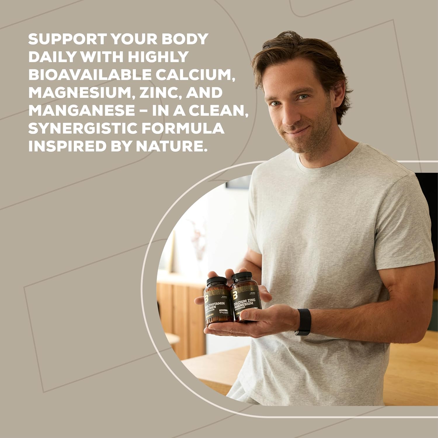BioTechUSA Calcium Zinc Magnesium mineral complex tablets daily use bottle 90 count quantity