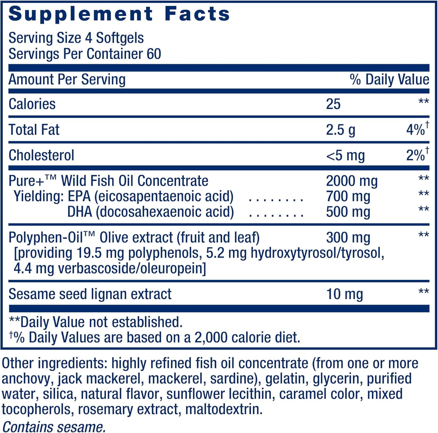 Supplement facts label for Life Extension Super Omega-3 complex showing EPA, DHA, and extract amounts.