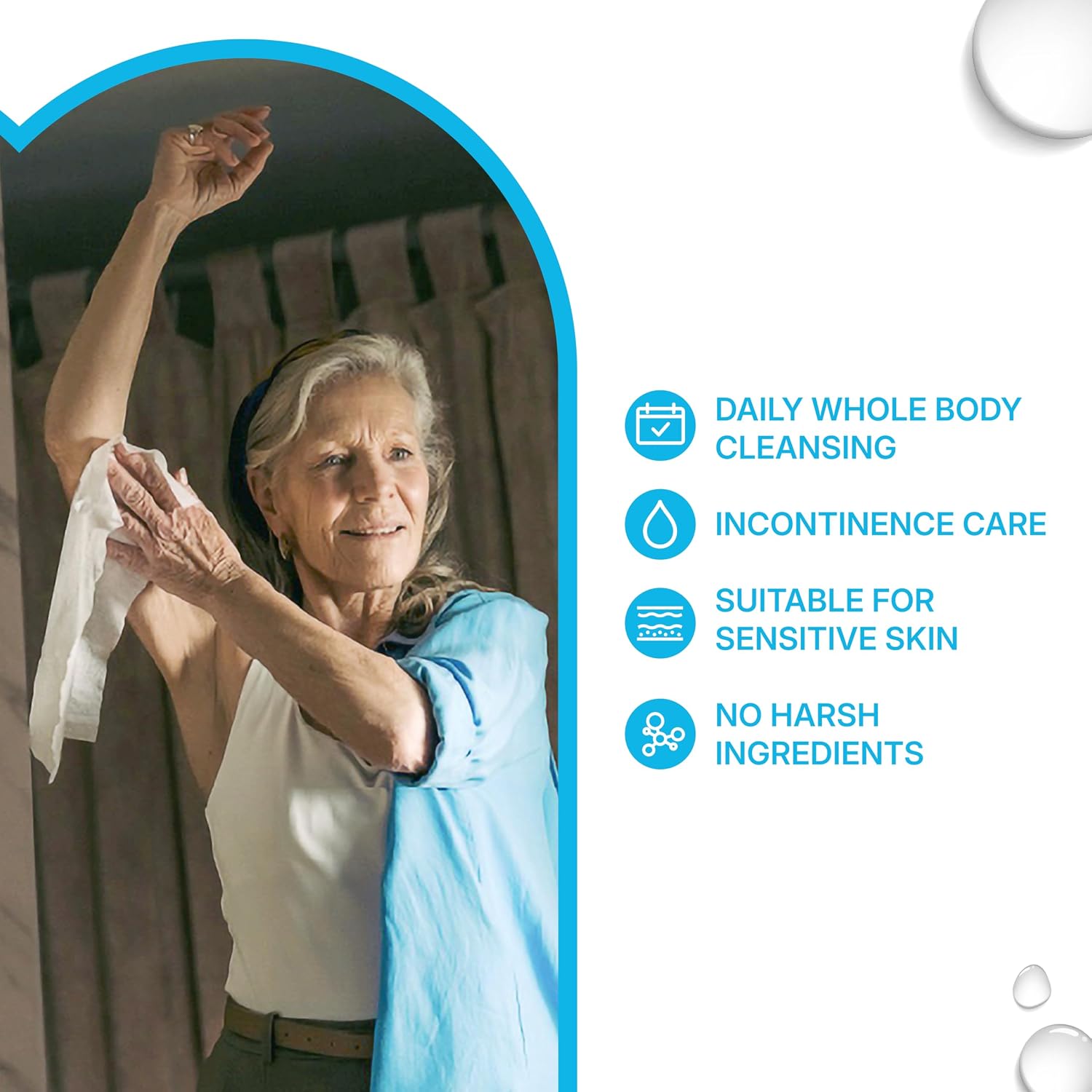 WaterWipes Sensitive+ Body & Intimate XL Wipes, soft pack packaging, unscented, 30 wipes, directions for use