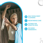 WaterWipes Sensitive+ Body & Intimate XL Wipes, soft pack packaging, unscented, 30 wipes, directions for use