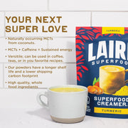 Laird Superfood Non-Dairy Coffee Creamer, Turmeric – 227g