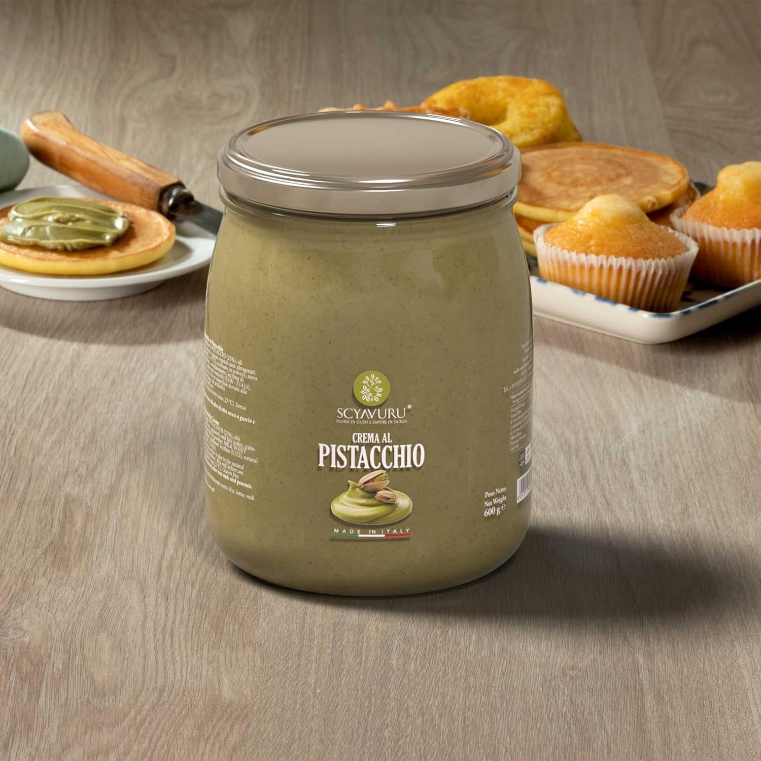 Scyavuru Crema al Pistacchio 45% Pistachio Cream Spread 600g