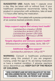 Side image: Jarrow Fem Dophilus Advanced probiotics 10 billion CFU veggie capsules bottle 30 count