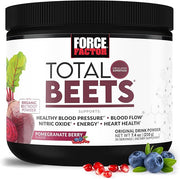 Force Factor Total Beets Superfood Powder canister, pomegranate berry flavor.