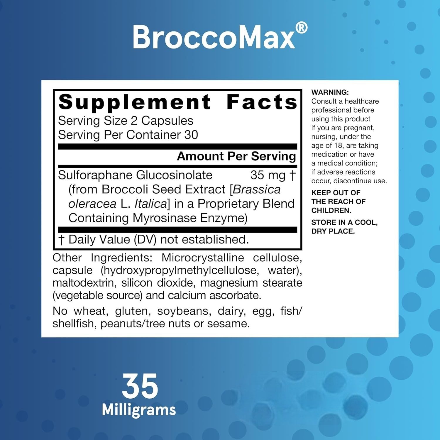 Jarrow Formulas BroccoMax® 35 mg – 60-120 Delayed Release Veggie Capsules