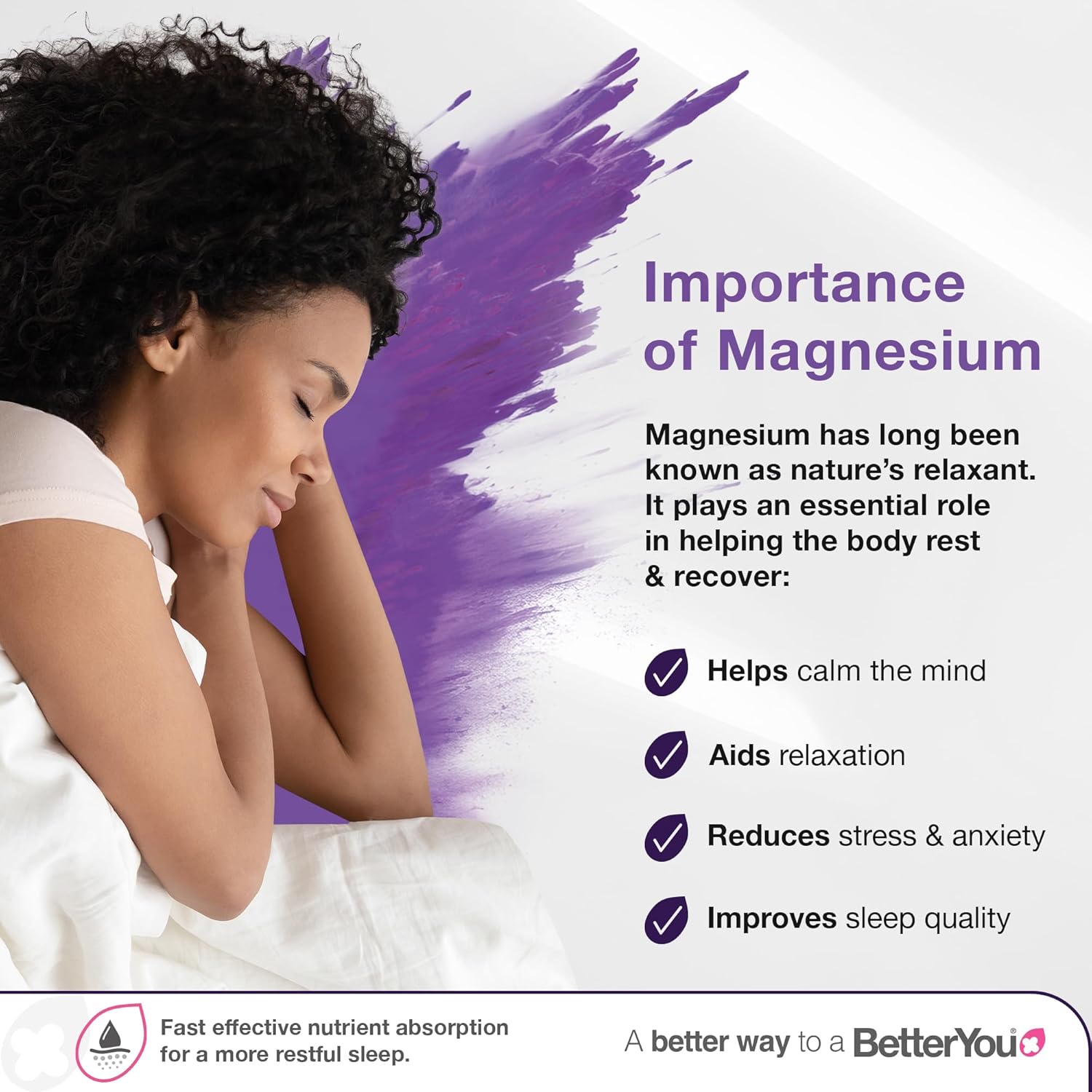 BetterYou Magnesium Max 3-in-1, Natural Cocoa Powder - 160g