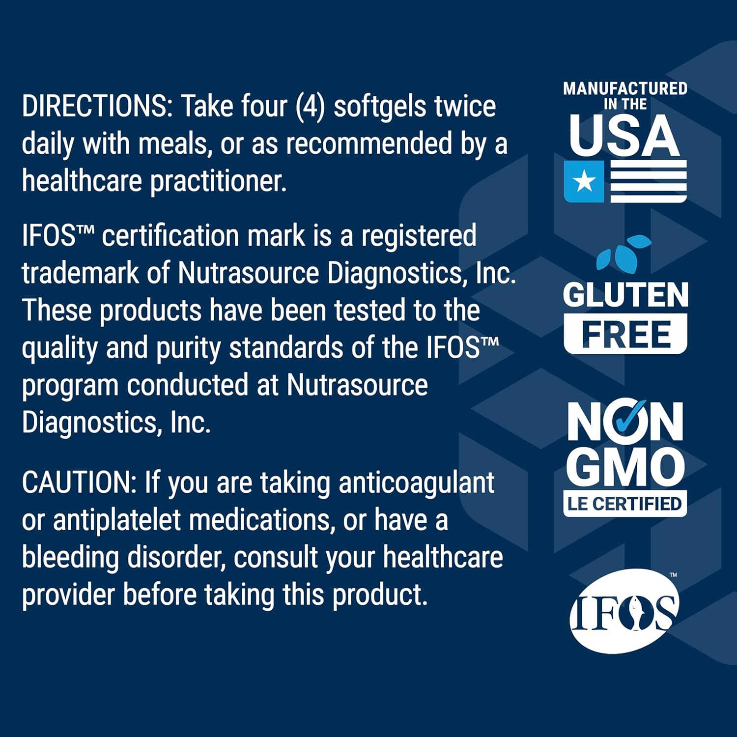 Supplement dosage label for Life Extension Super Omega-3 complex showing EPA, DHA, and extract amounts.