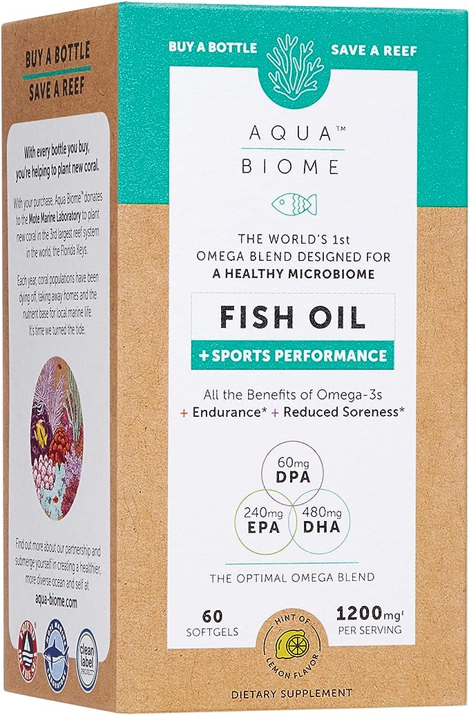 Aqua Biome by Enzymedica, Fish Oil Sports Performance, Complete Omega 3 ,60 caps