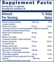 Supplement Facts panel of Life Extension Mix showing full ingredients list and serving size.