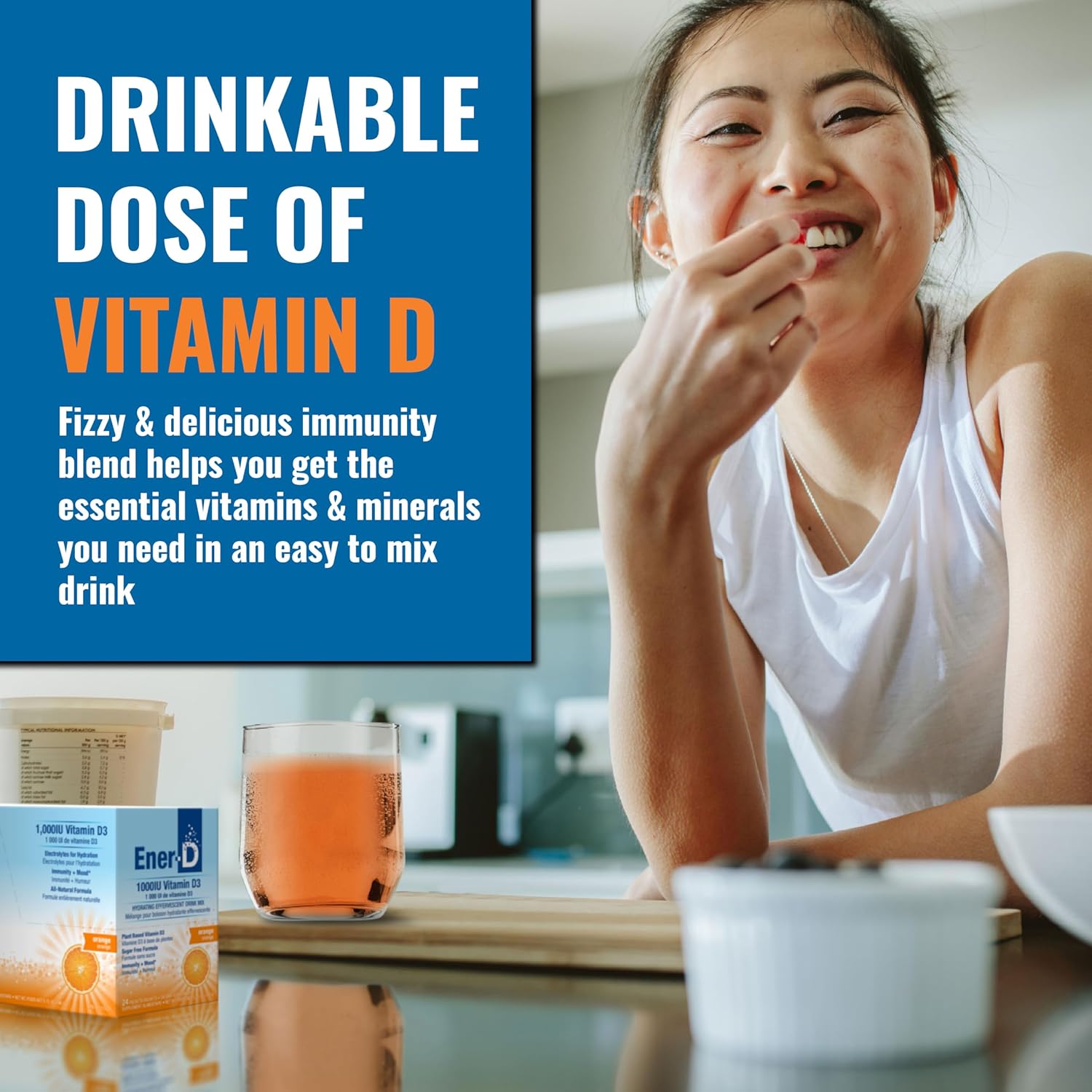 Ener-D Sugar Free Orange Vitamin D Powder Mix