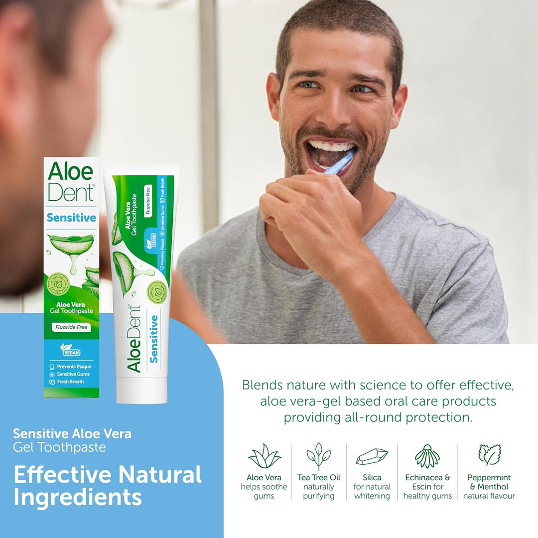 Aloe Dent Sensitive Aloe Vera Toothpaste Fluoride Free 100ml Organic aloe-dent-sensitive-aloe-vera-toothpaste-fluoride-free-100ml-organic