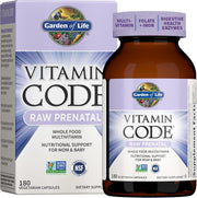 Garden of Life Vitamin Code Raw Prenatal Multivitamin bottle & box 180 vegan capsules