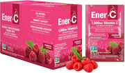 Ener-C Raspberry vitamin powder mix box front label 30 sachets on white background