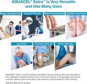 Aquacel Extra 15cm x 15cm Hydrofiber Dressing for Exuding Wounds - 5 Count