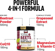Force Factor Total Beets supplement container with ingredient list on a white background