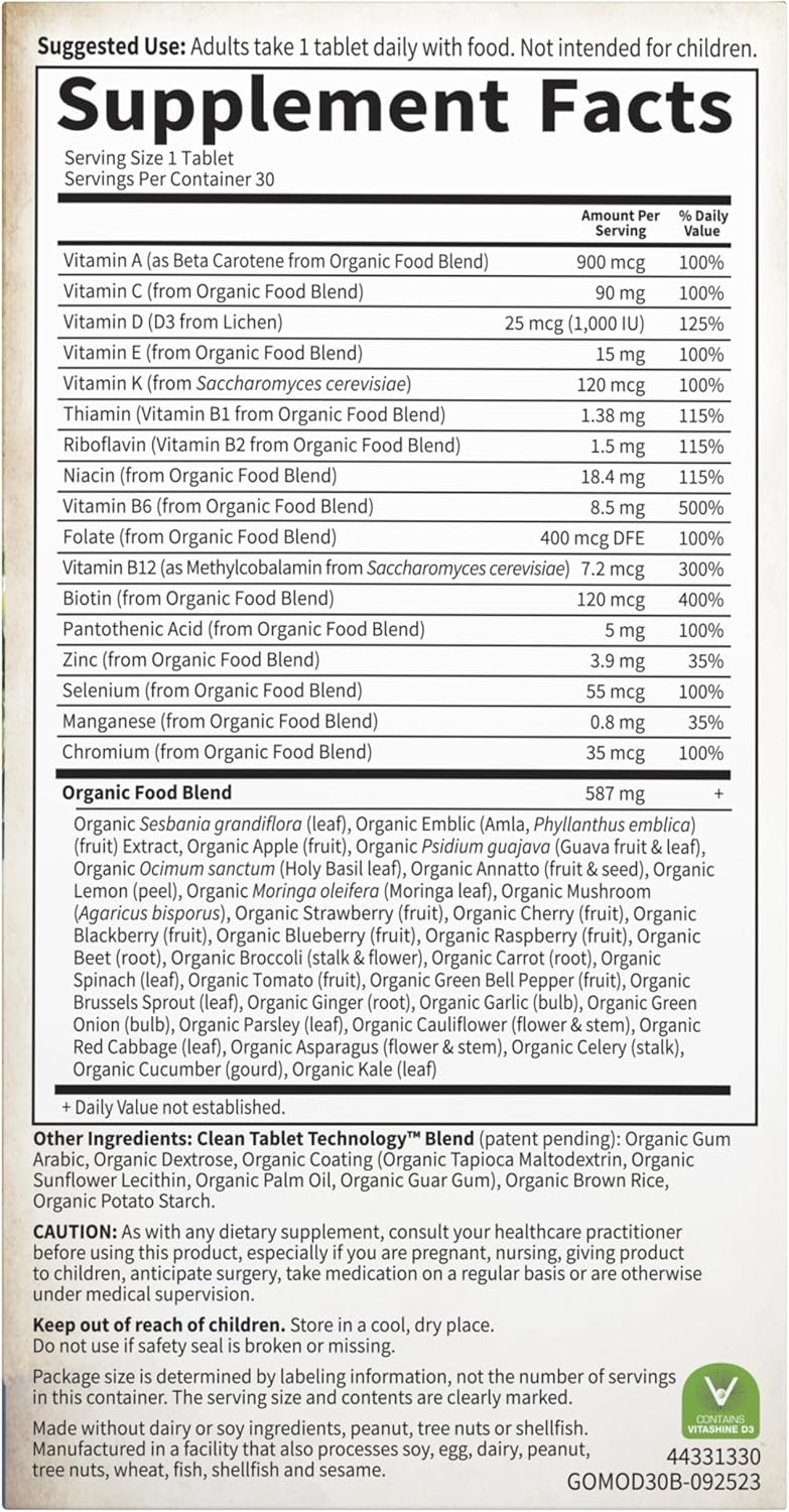 Garden of Life Organics Once Daily Men's Multivitamin bottle supplement