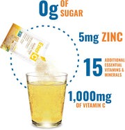 How to Use: Ener-C Sugar Free Lemon Ginger sachet mixing instructions 30 sachets on white background