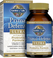 Garden of Life Primal Defense Ultra probiotic bottle & box 180 vegan capsules.