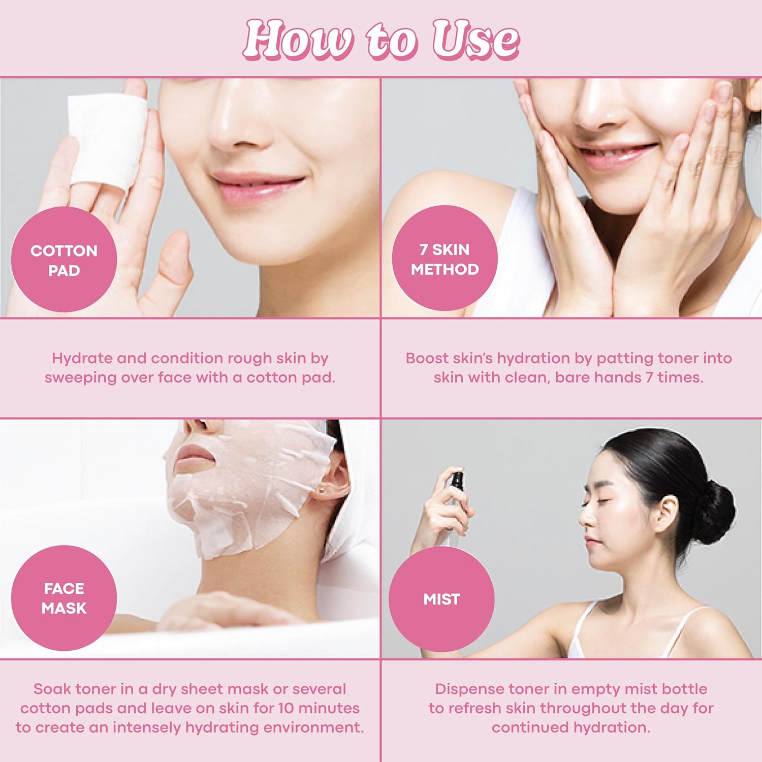 TONYMOLY ceramide toner applying with hands or cotton pad