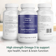 Hey Nutrition Omega-3 Fish Oil 2000mg - High EPA & DHA - 60 Softgels