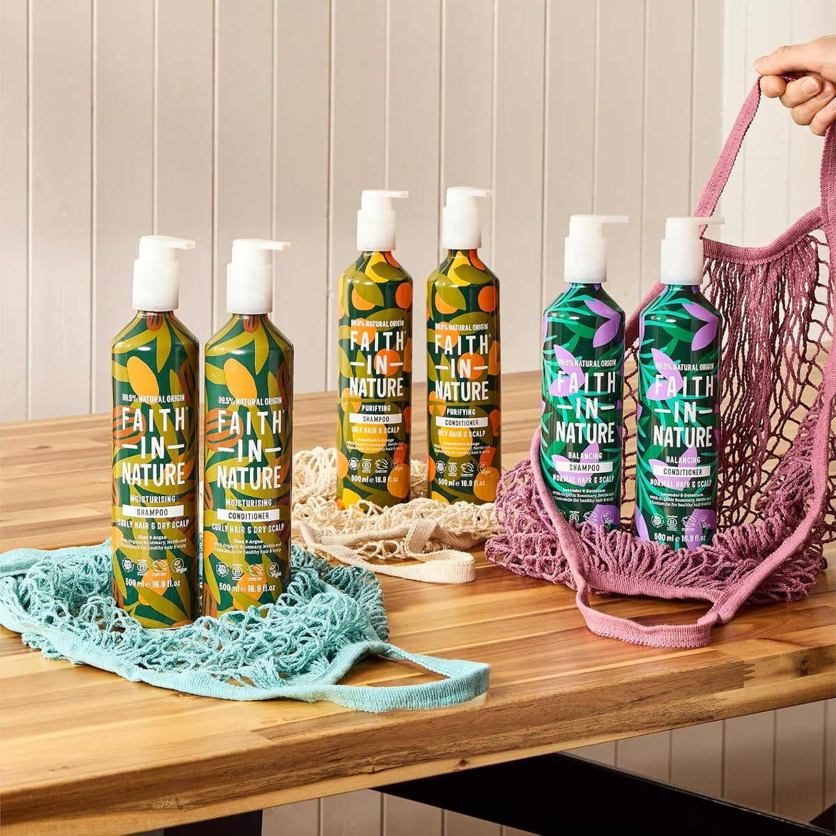 Faith In Nature Shea & Argan Moisturising Shampoo, bottle packaging, shea and argan, 500ml, hair care