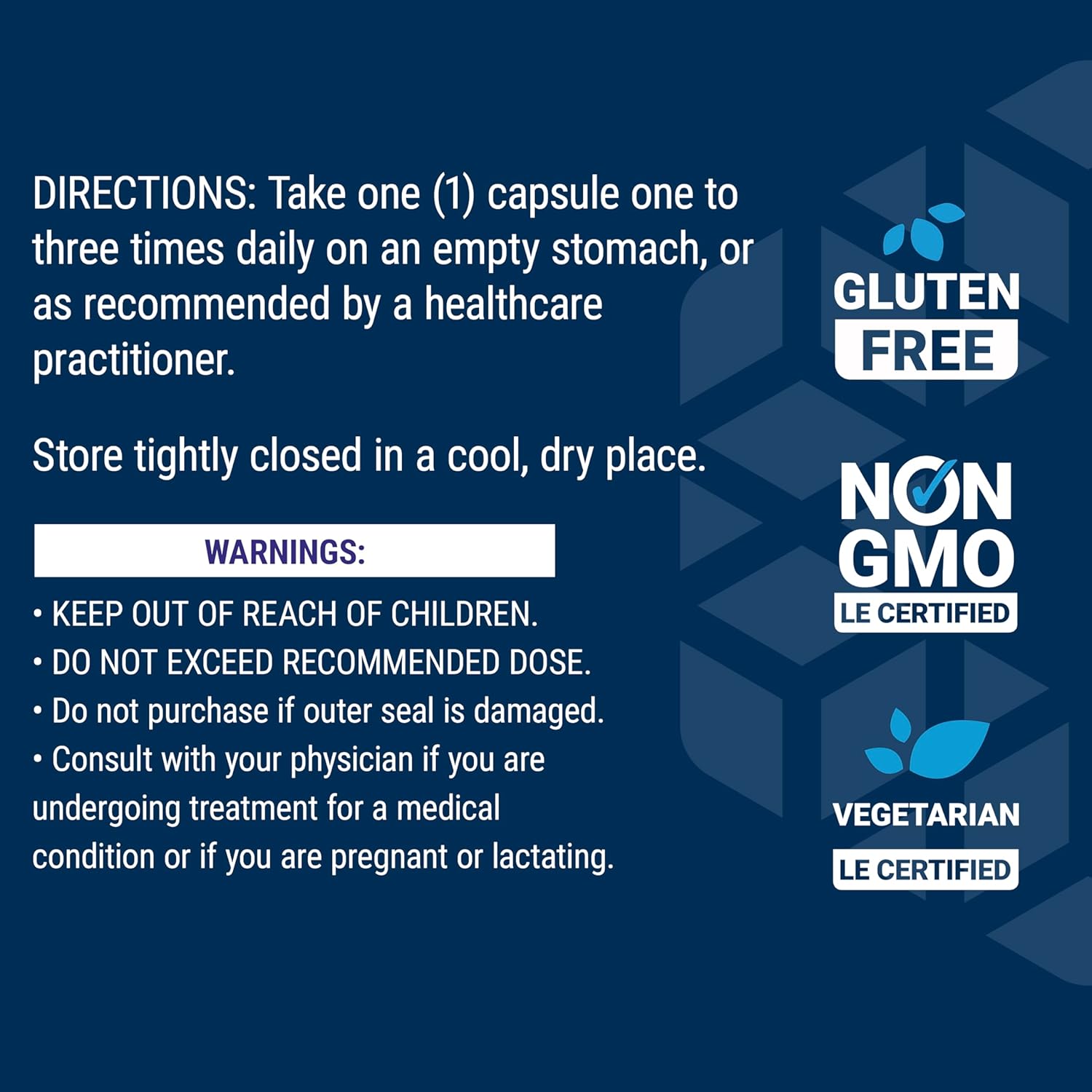 Supplement facts label for Life Extension Taurine showing 1000mg dosage per capsule.
