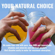 How to Use: Ener-C Sugar Free Passion Fruit sachet mixing instructions 30 sachets on white background