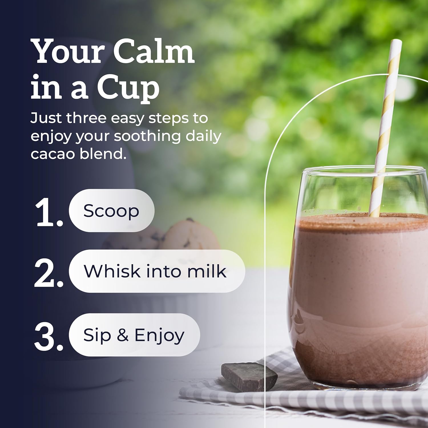 How to Use Image: Hottea Mama collagen cacao powder mixed drink 200g