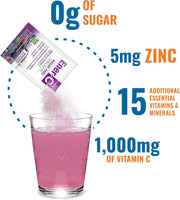 How to Use: Ener-C Sugar Free Mixed Berry sachet mixing instructions 30 sachets on white background