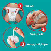 How to Use: Pampers Baby-Dry Pants Size 6 108 nappies easy pull on and tear off use