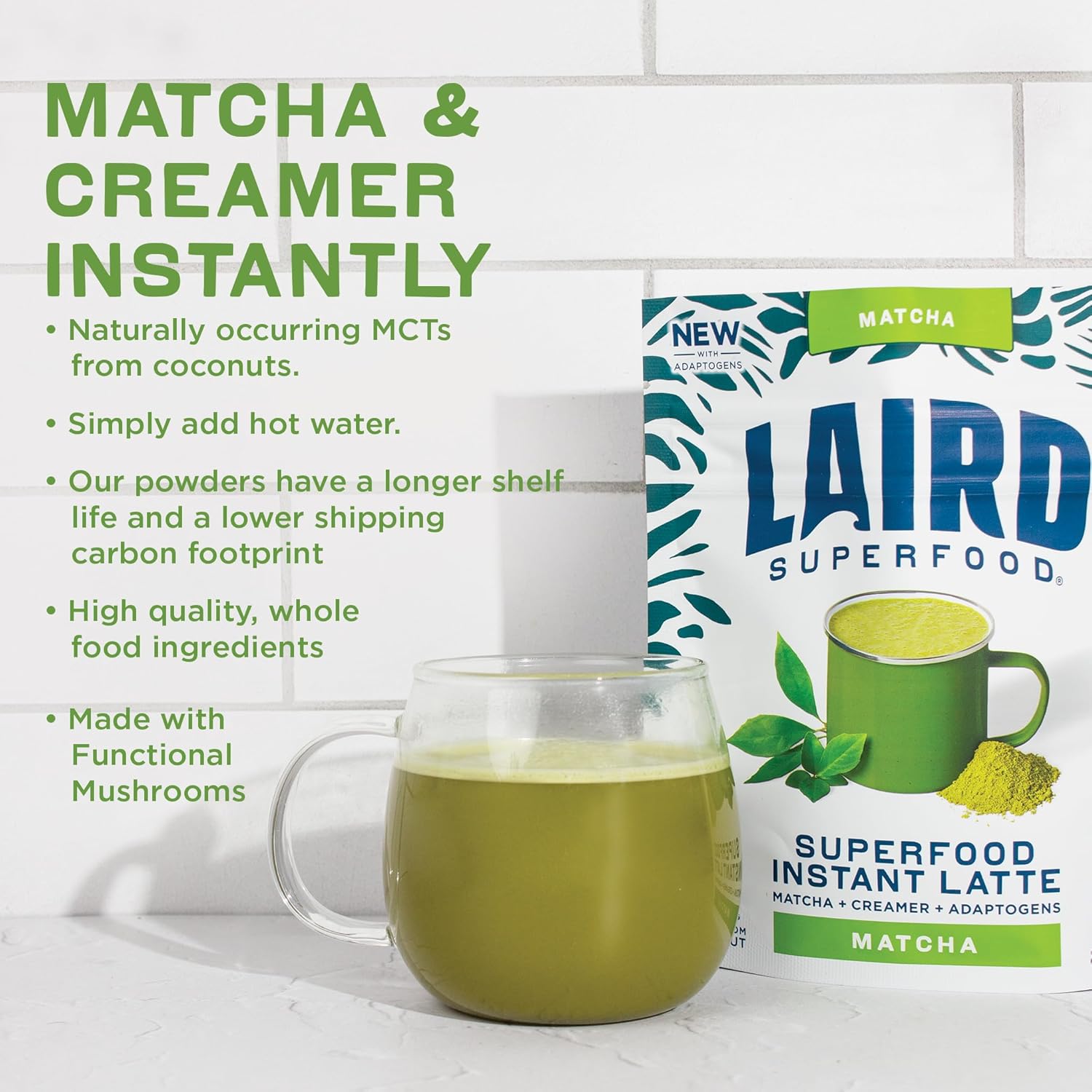 Laird Superfood Matcha Instant Latte Drink Mix – 227g