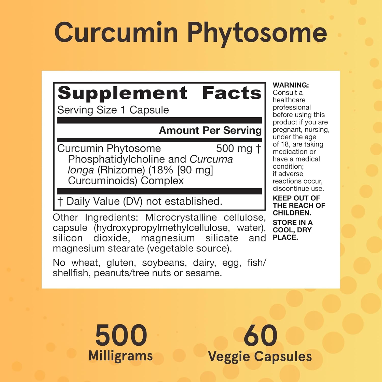 Jarrow Formulas Curcumin Phytosome 500 mg 60-120 Veggie Capsules