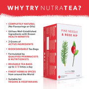NutraTea Pine Needle & Rose Hip Herbal Tea 20 Tea Bags 