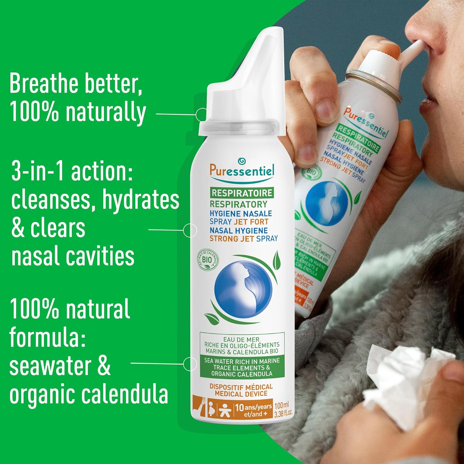 Puressentiel nasal spray with sea water and calendula extract