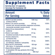 Supplement facts label for Life Extension Mix Without Copper formula showing ingredients.