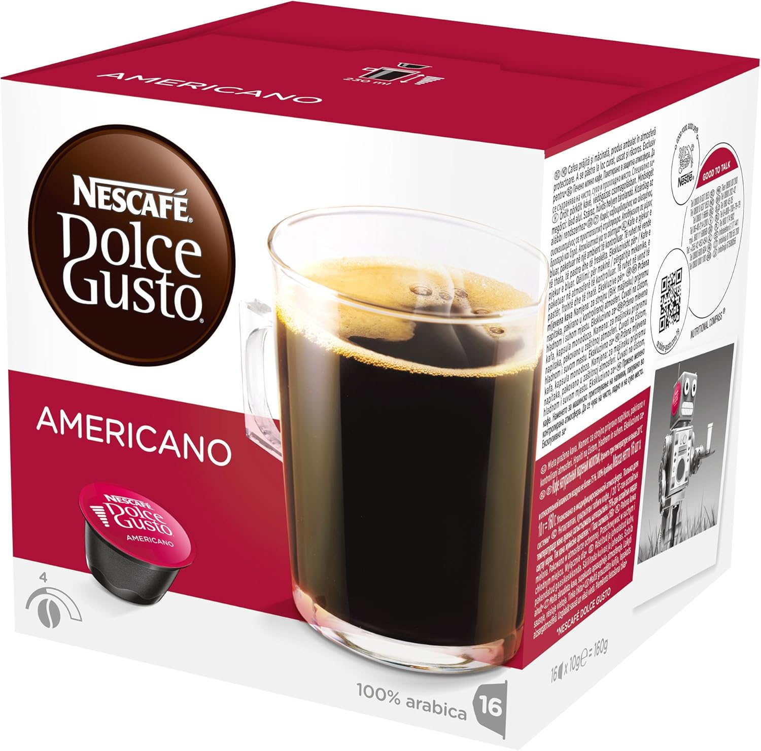 NESCAFÉ Dolce Gusto Americano coffee pods box roast ground coffee 16 capsules quantity
