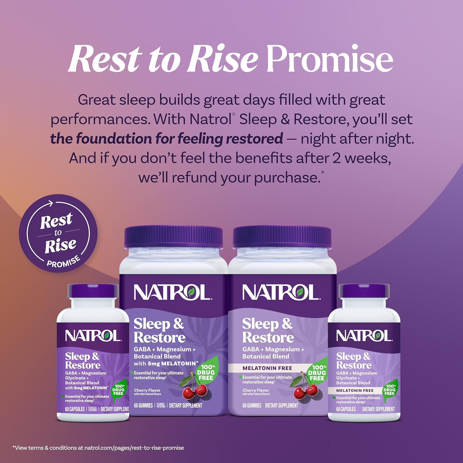 Natrol Sleep & Restore Magnesium Glycinate & GABA Gummies - 60 Count