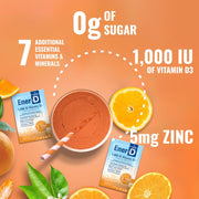 Ener-D Sugar Free Orange supplement facts and ingredients label 24 sachets