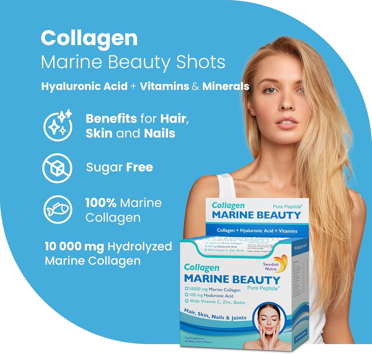 Swedish Nutra Marine Collagen Beauty Shots 20 x 25ml