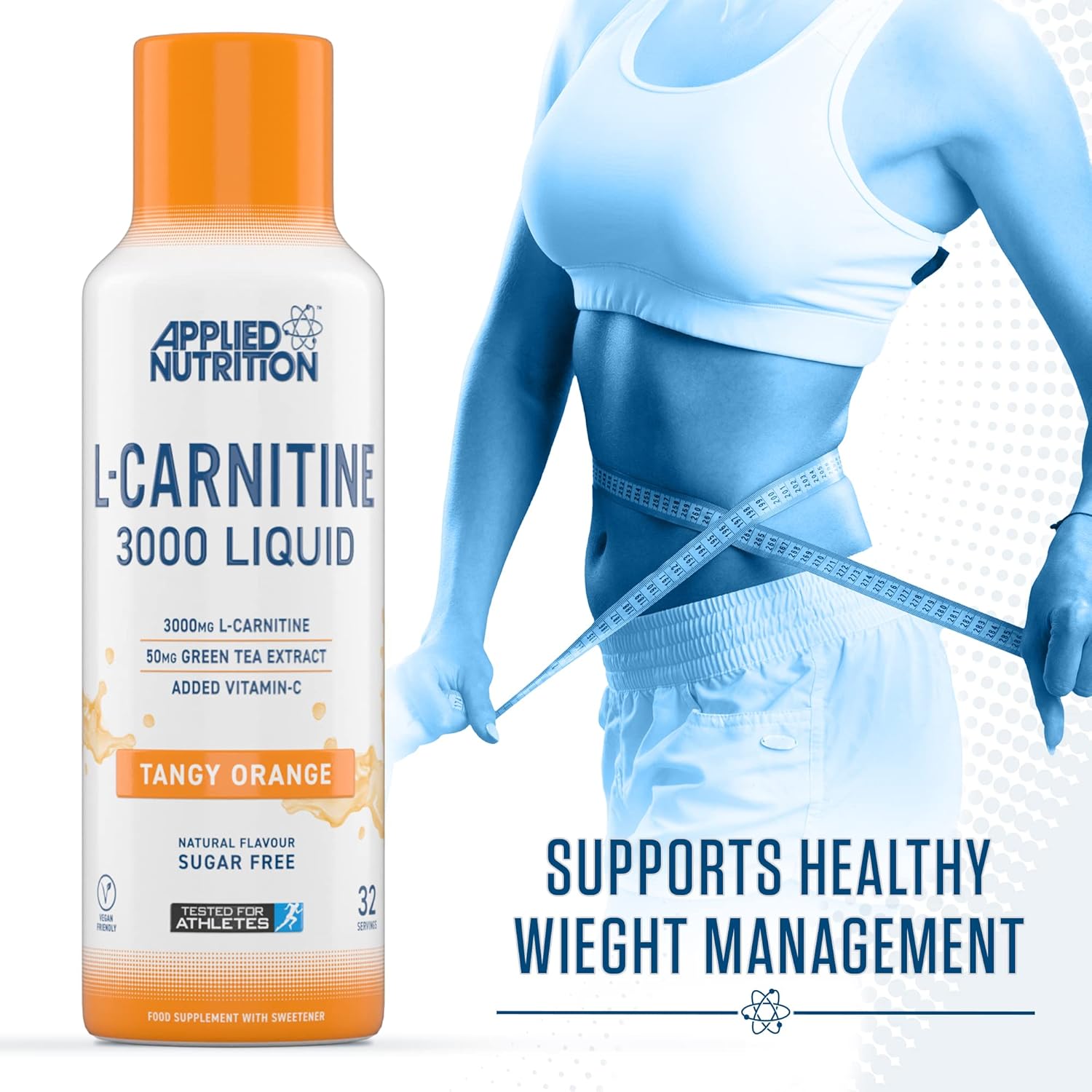 Applied Nutrition L-Carnitine 3000 Liquid, Tangy Orange - 480ml