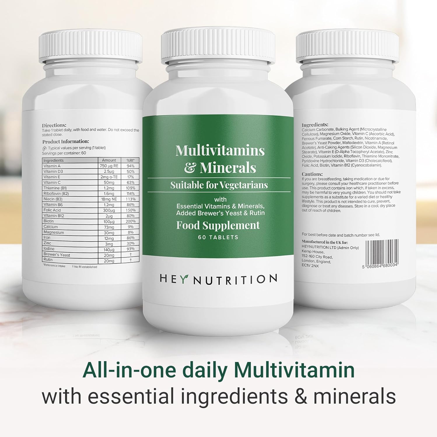 Hey Nutrition Advanced Daily Multivitamin & Minerals - 60 Tablets