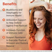 Lifestyle Image: Jarrow Formulas Immune Optimizer mushroom complex veggie capsules daily supplement use 90 count