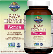 Garden of Life RAW Enzymes for Women bottle & box, 90 capsules.