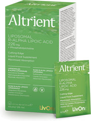 Altrient liposomal R-alpha lipoic acid 226mg 30 sachets box packaging