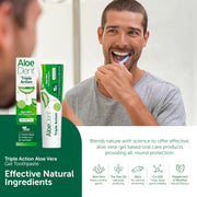 How to Use Image: Aloe Dent triple action toothpaste brushing teeth daily use 100ml
