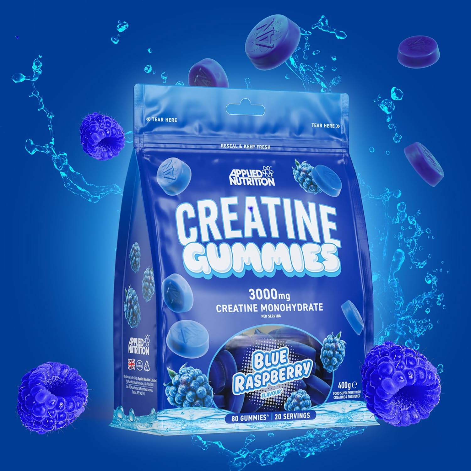 Applied Nutrition Creatine Monohydrate Gummies 3000mg - 80 Count