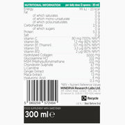 Ingredients, barcode and directions for Collagen Superdose liquid joint support.